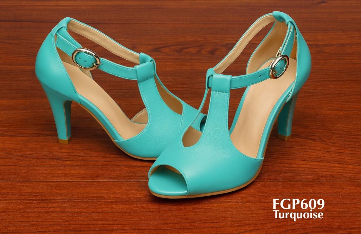 FGP609-turquoise-T-strap-ladies-pump-shoe