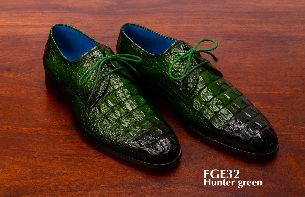 FGE32-hunter-green-alligators-skin-derby-shoes
