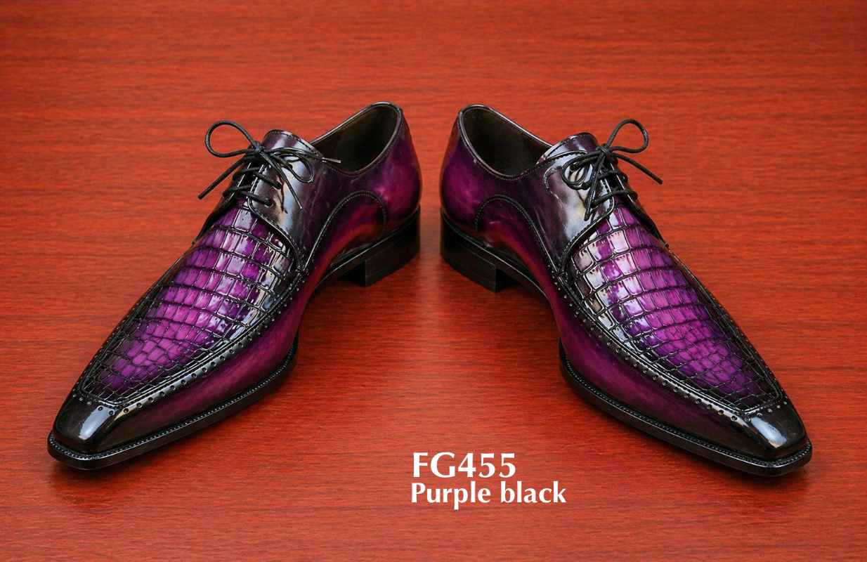 Purple exotic skin handmade shoes
