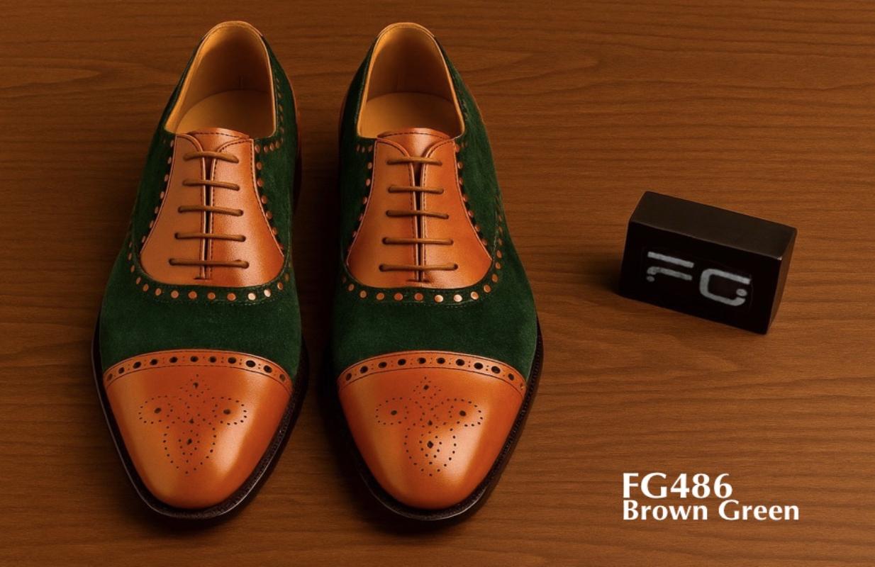 fg486-brown-green-oxford-shoe