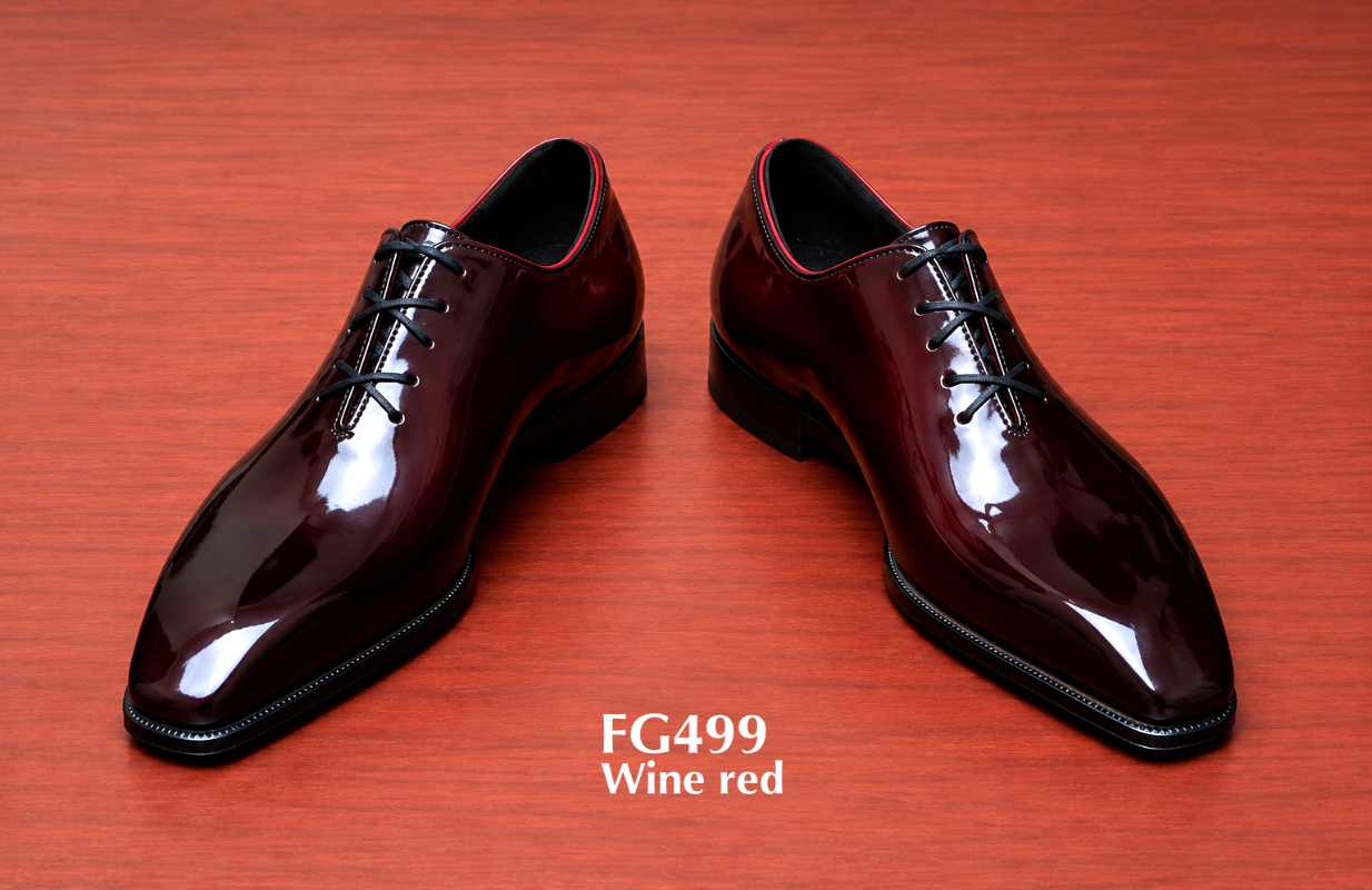 luxury groom shoes wine red mirror shine square toe