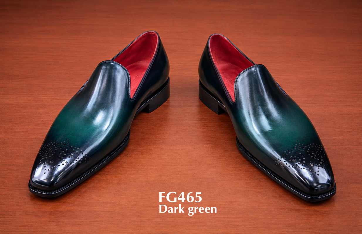 brogue toe loafers bespoke style slipon shoes