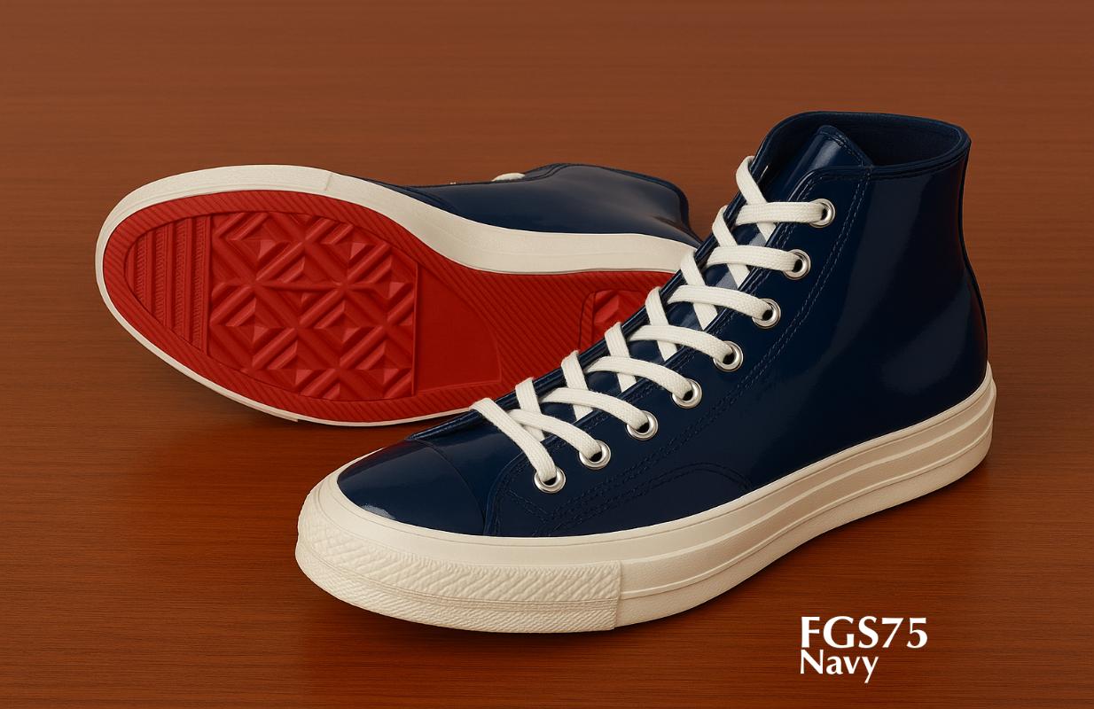 FGS75 navy hightop leather sneakers